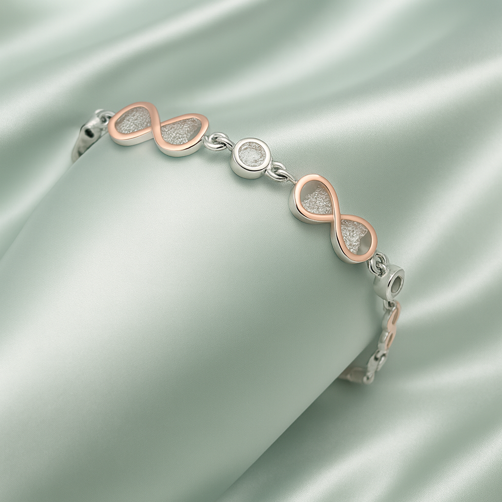 Sterling Silver Infinity Rose Gold Bracelet for Women