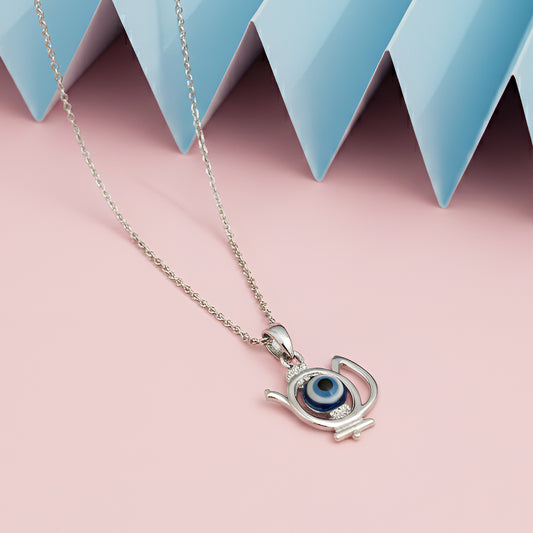 925 Sterling Silver Evil Eye Pendant with Chain