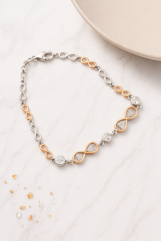 Sterling Silver Infinity Rose Gold Bracelet for Women