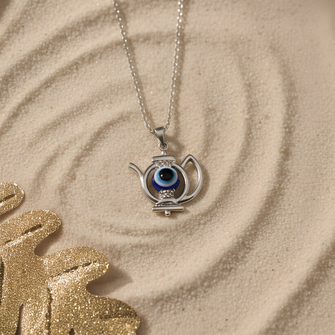 925 Sterling Silver Evil Eye Pendant with Chain