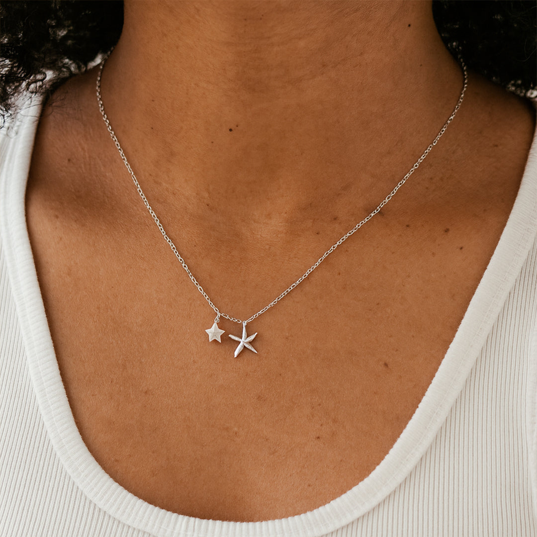 Ocean-Inspired Sterling Silver Starfish Necklace – 925 Silver