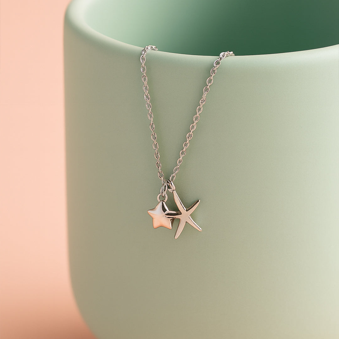 Ocean-Inspired Sterling Silver Starfish Necklace – 925 Silver