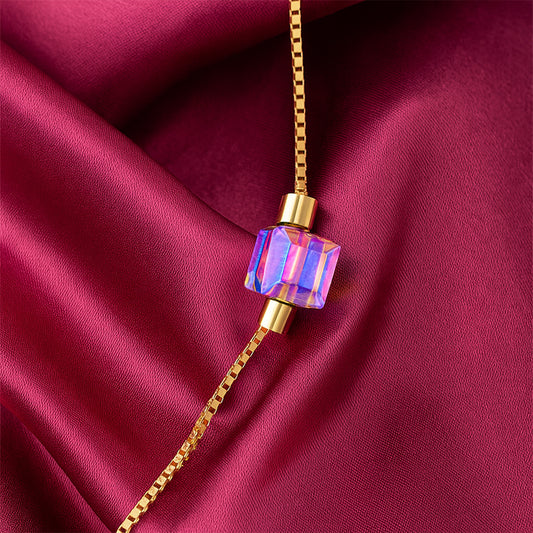 Minimalist Sterling Silver Chain with Prism-Cut Beads